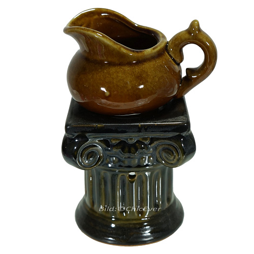 2x Duftlampen Keramik Aromalampen Duftstövchen braun 4177b